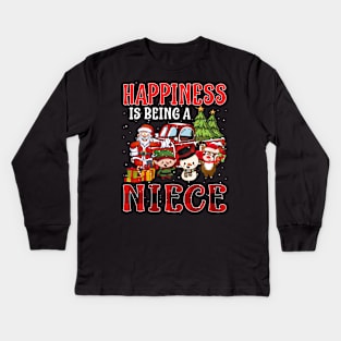 Happiness Is Being A Niece Christmas Kids Long Sleeve T-Shirt